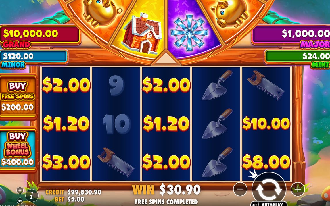 Win screen after a paying combination on the reels
