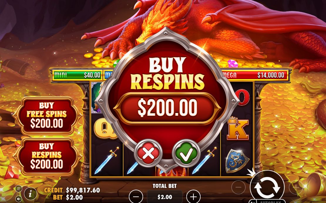 Respin Bonus counter with 3 respins left