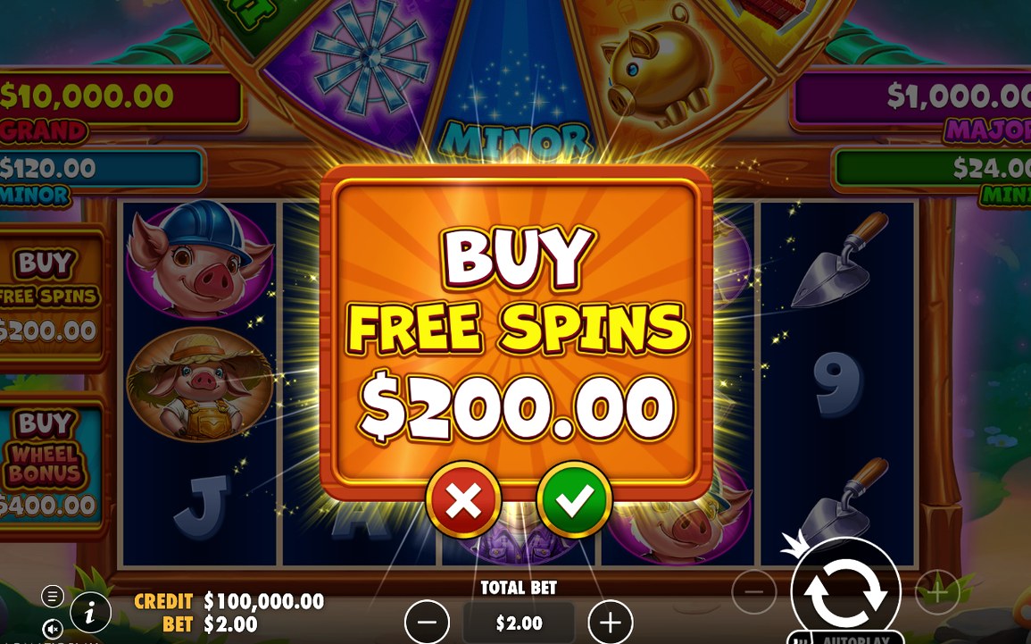Wheel Bonus feature shown during the base game